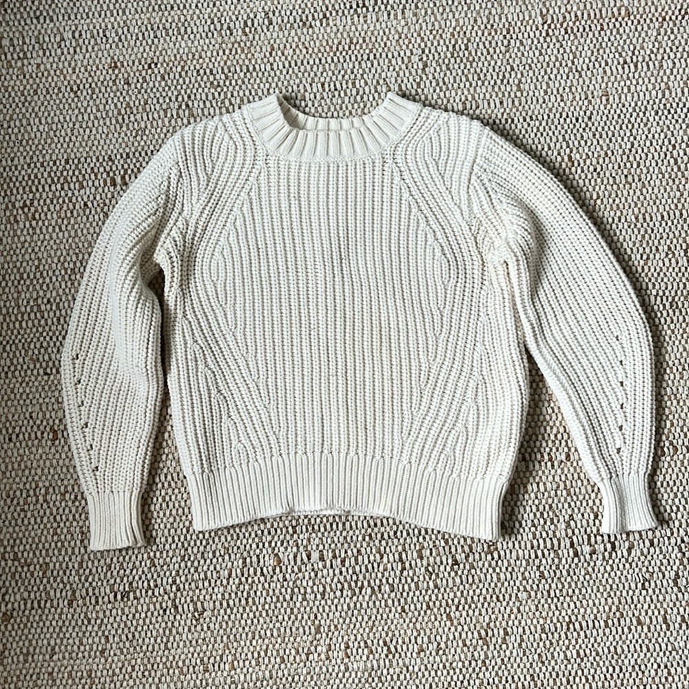 Everlane Sweater The Texture Cotton Crew Size XXS in color Bone